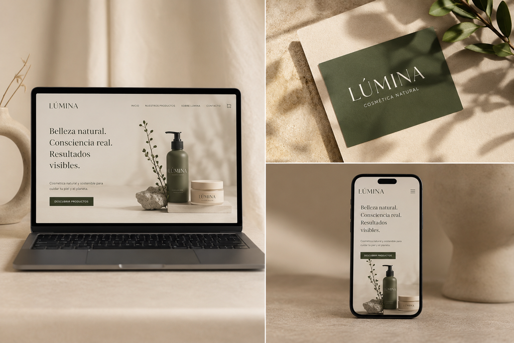 Diseño web adaptado para ordenador y móvil de LÚMINA.